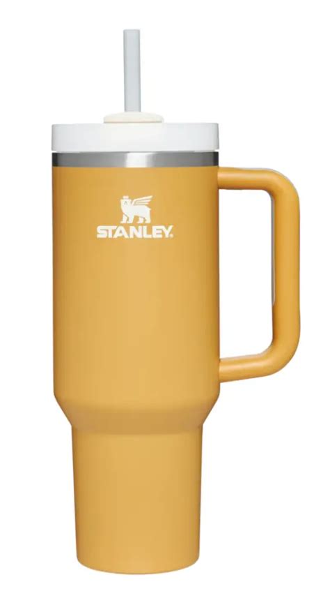 Take it with you to a high-intensity workout or on an extra-long commute to keep your drink cold. . Yellow stanley cup with handle